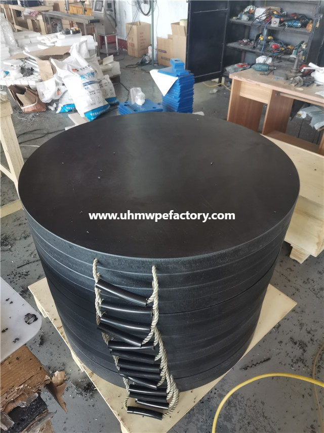 Cojín de soporte de grúa UHMWPE negro ligero para prueba de golpes