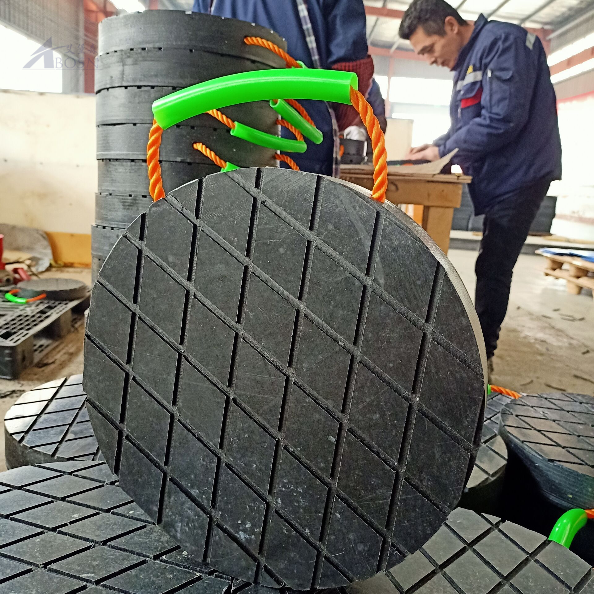 Cojín de soporte de forma de rombo de belleza Hoja de HDPE para grúa