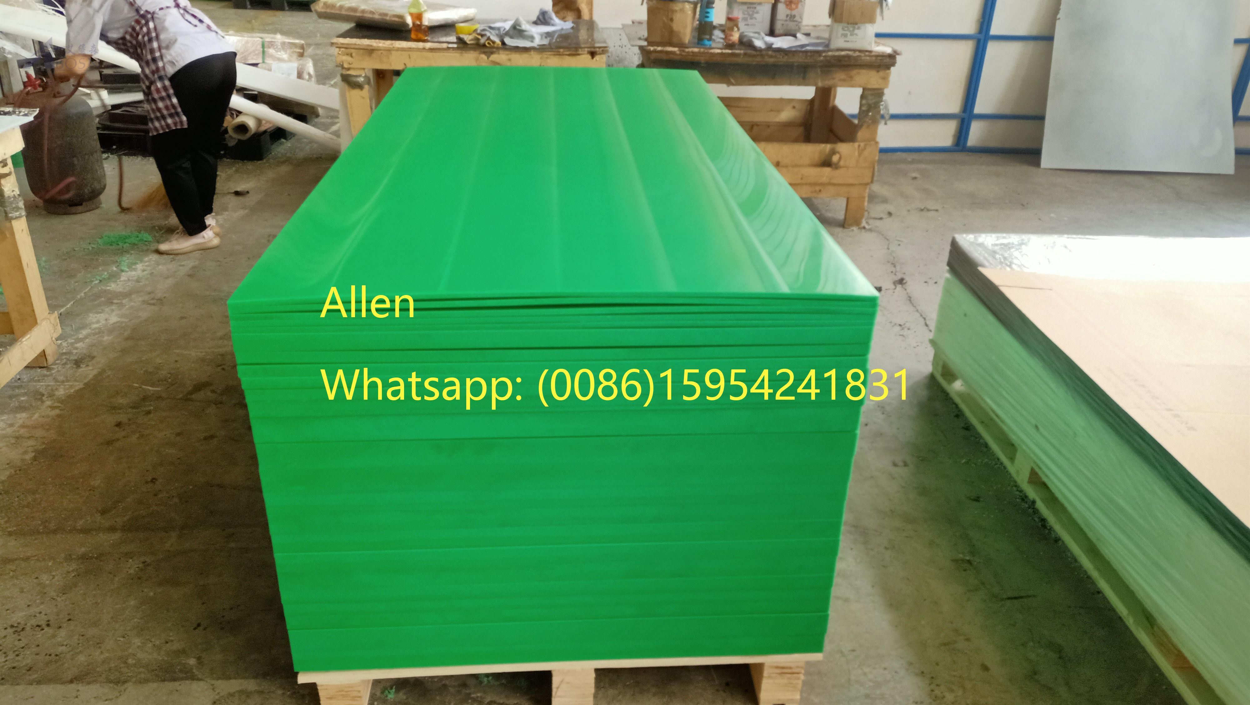 Hoja de UHMWPE verde para revestimiento de UHMWPE 3050x1220mm 